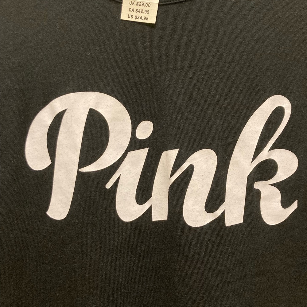 VS 2/$10 PINK Victoria's Secret Size Medium Long Sleeve Top Black NWT - Picture 2 of 4